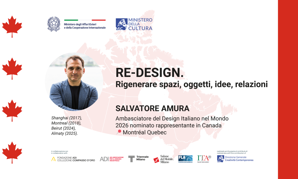 Salvatore Amura è Ambasciatore del Design 2026 a Montréal, in Canada