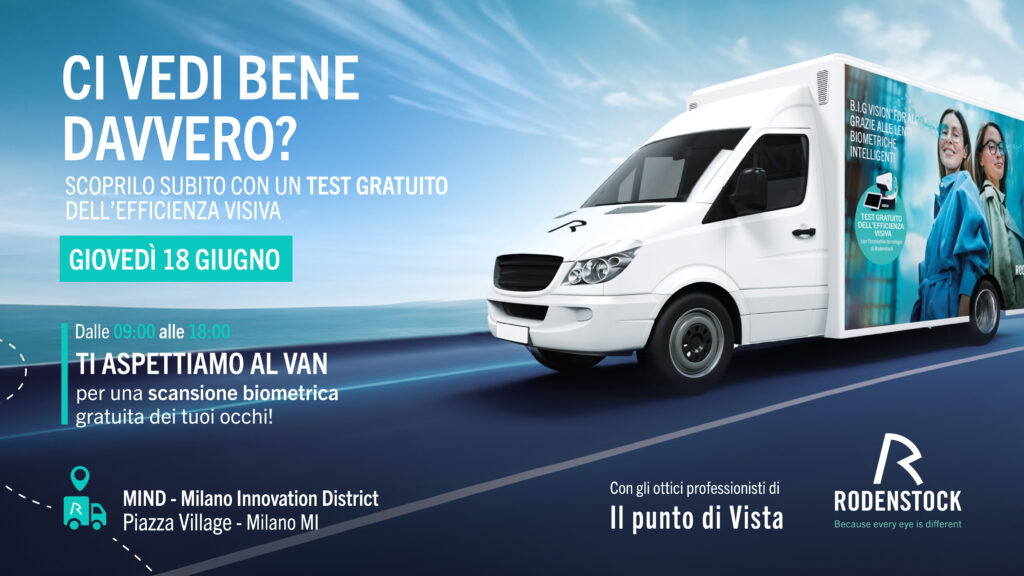 Screening visivi gratuiti in Piazza Village: il 18 giugno arriva il van di Ottica Faruffini
